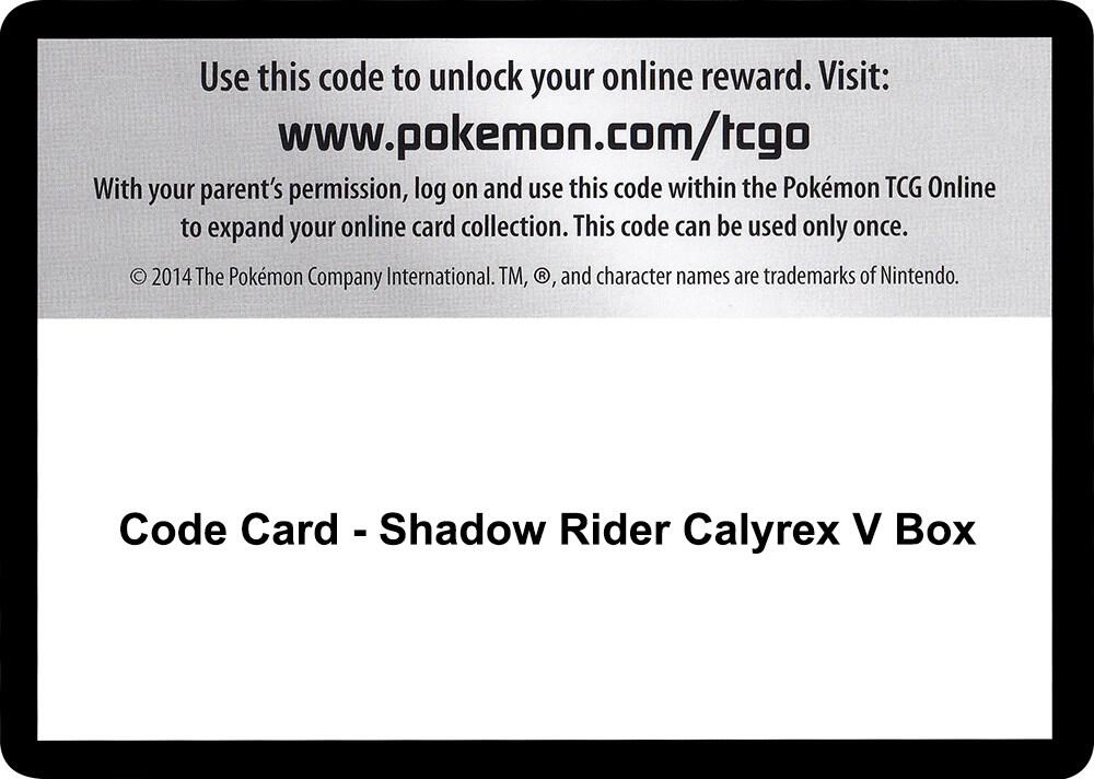 Code Card - Shadow Rider Calyrex V Box