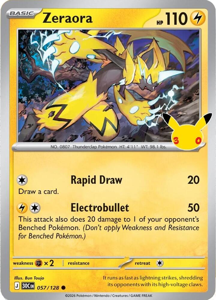 Zeraora - 057/128 [ME: 30th Celebration]