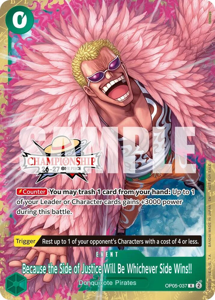 Because the Side of Justice Will Be Whichever Side Wins!! (CS 26-27 Celebration Pack) - OP05-037 [One Piece Promotion Cards]