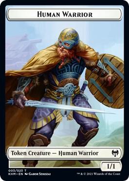 Human Warrior // Emblem - Tibalt, Cosmic Impostor Double-Sided Token