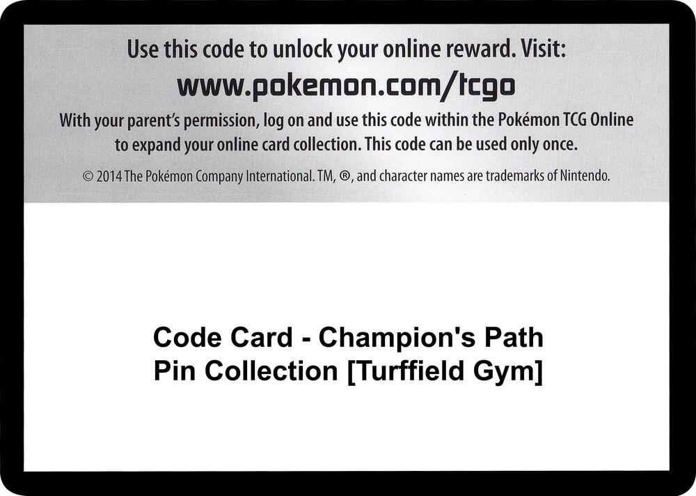 Code Card - Champion's Path Pin Collection [Turffield Gym]
