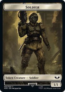 Soldier (002) // Space Marine Devastator Double-Sided Token (Surge Foil)