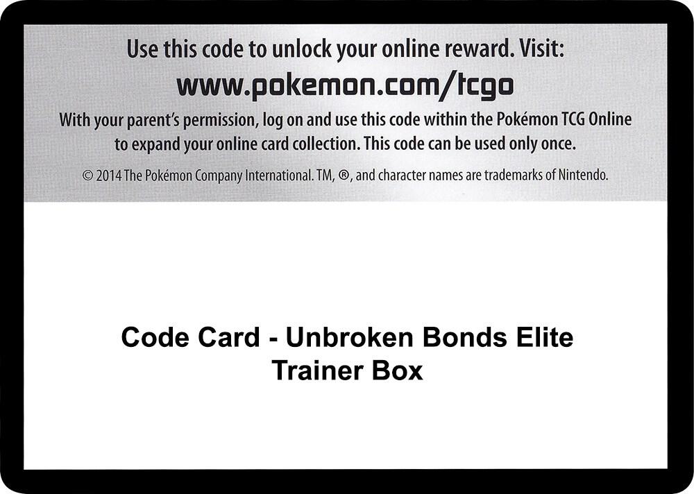 Code Card - Unbroken Bonds Elite Trainer Box